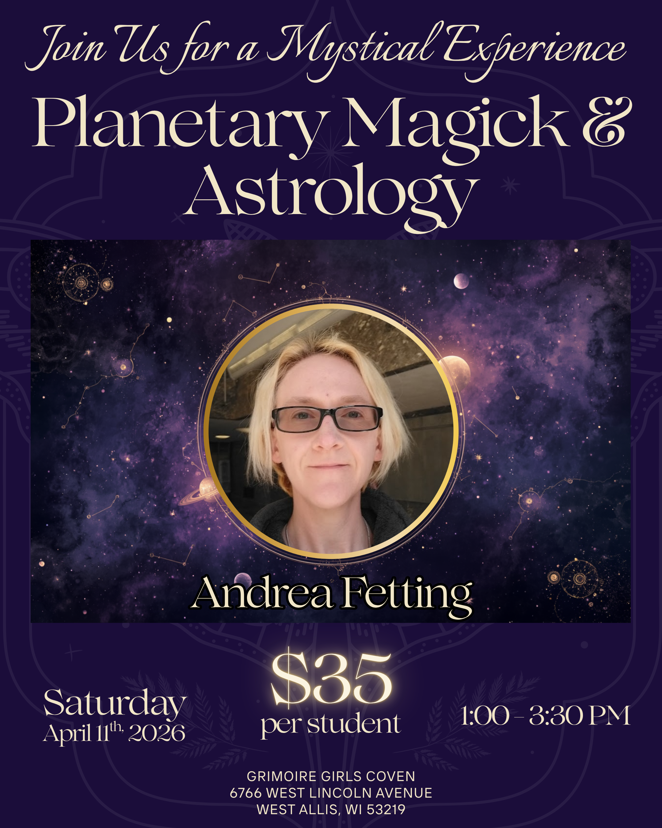 Planetary Magick & Astrology Class with Andrea Fetting